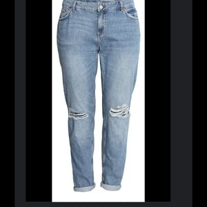 H&M Light Blue Distressed Boyfriend Jeans